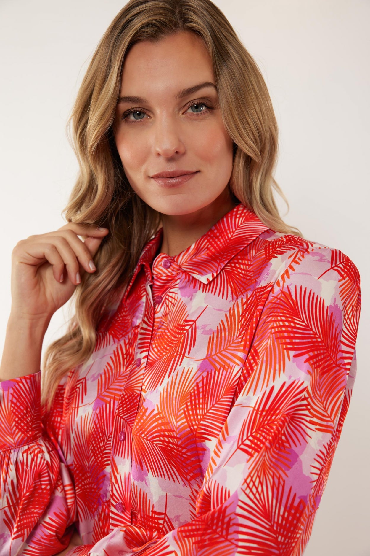 Berrin-Bluse | Super Pink/Mohn