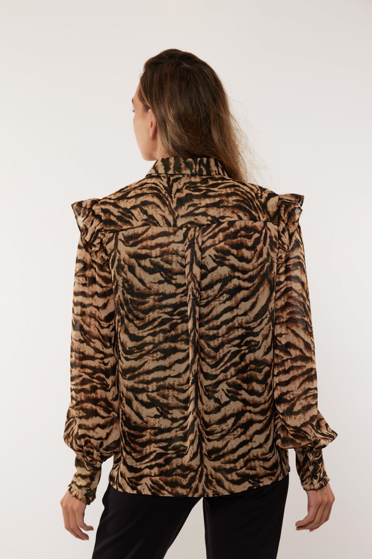 Rowena blouse | Black/Camel