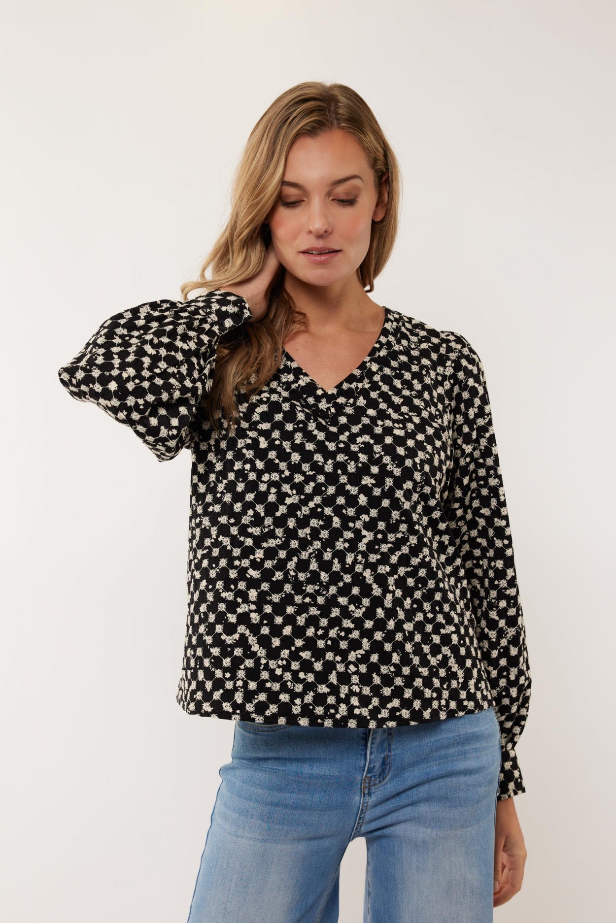 Bani-Oberteil | Schwarz/Offwhite