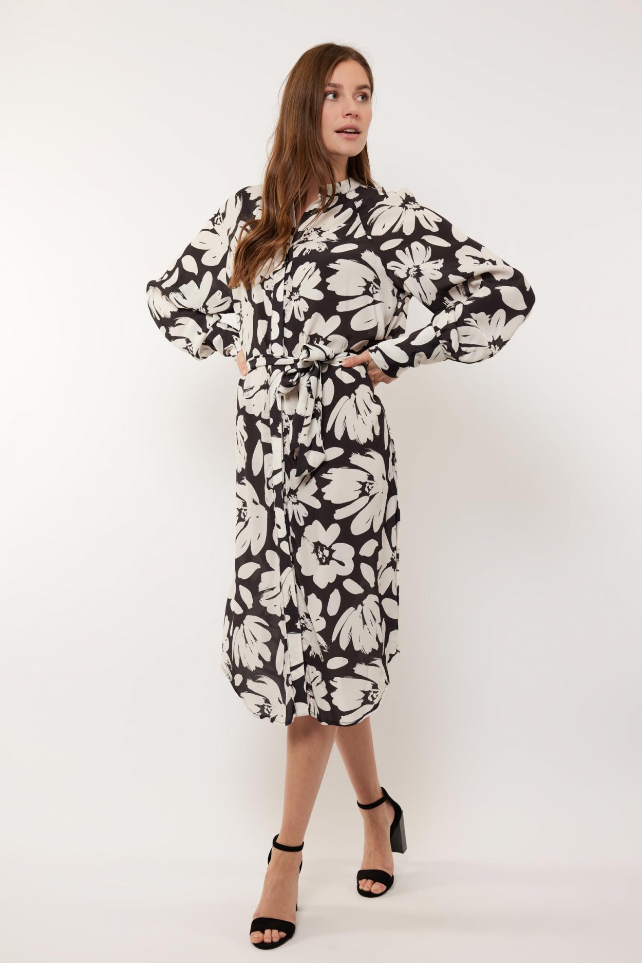 Bertine-Kleid | Cremeweiß/Schwarz
