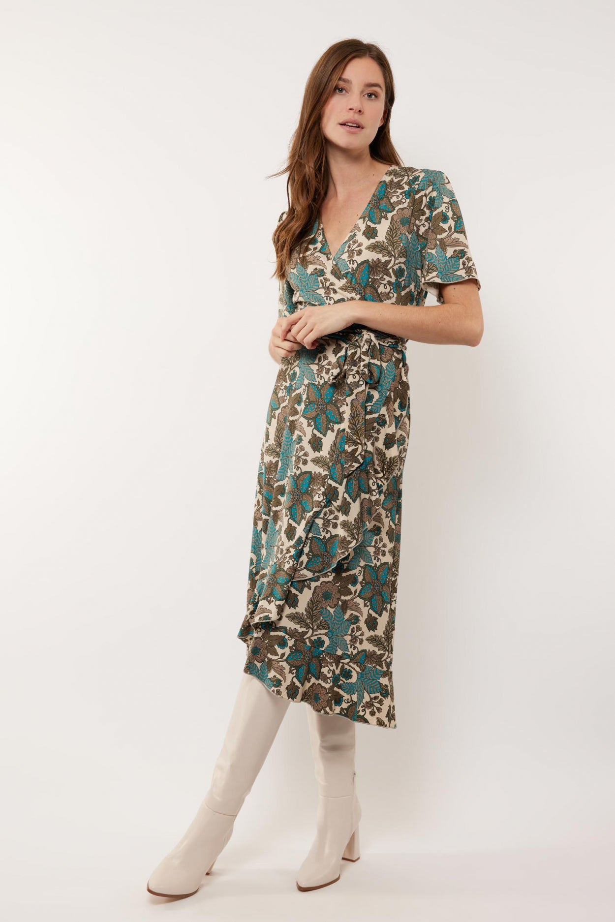 Anastasia dress | Sand/Bermuda Blue