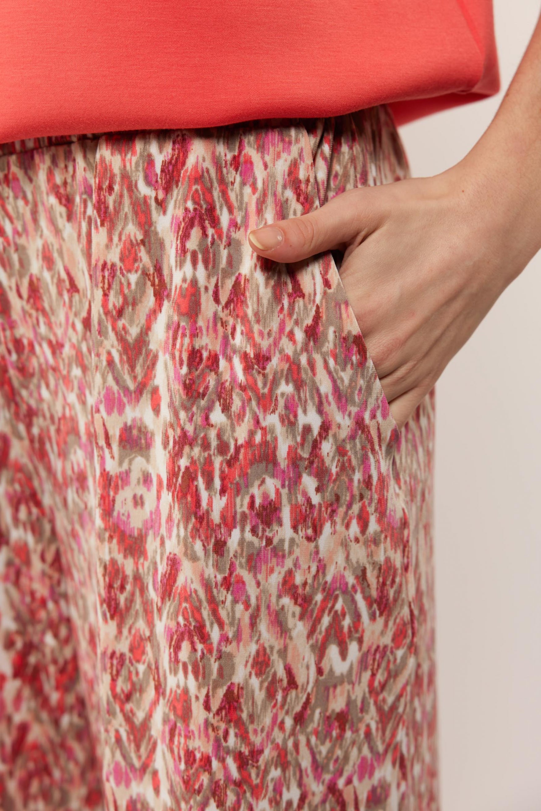 Catie pants | Offwhite/Bright Coral