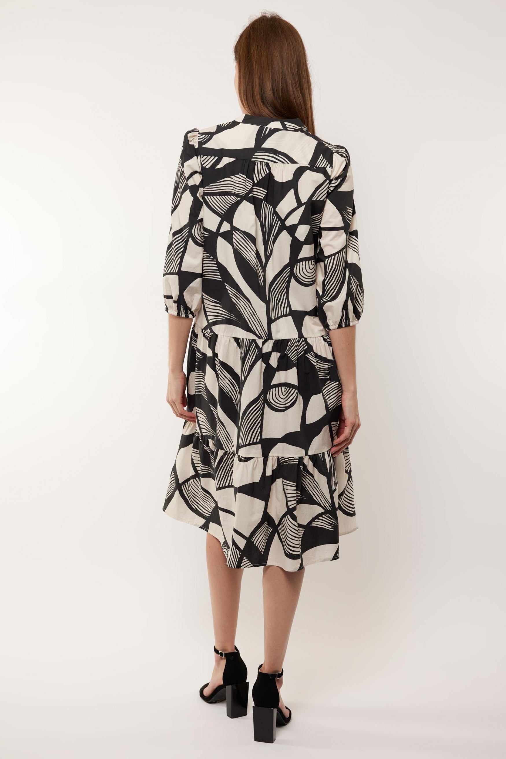 Cora jurk | Sand/Black