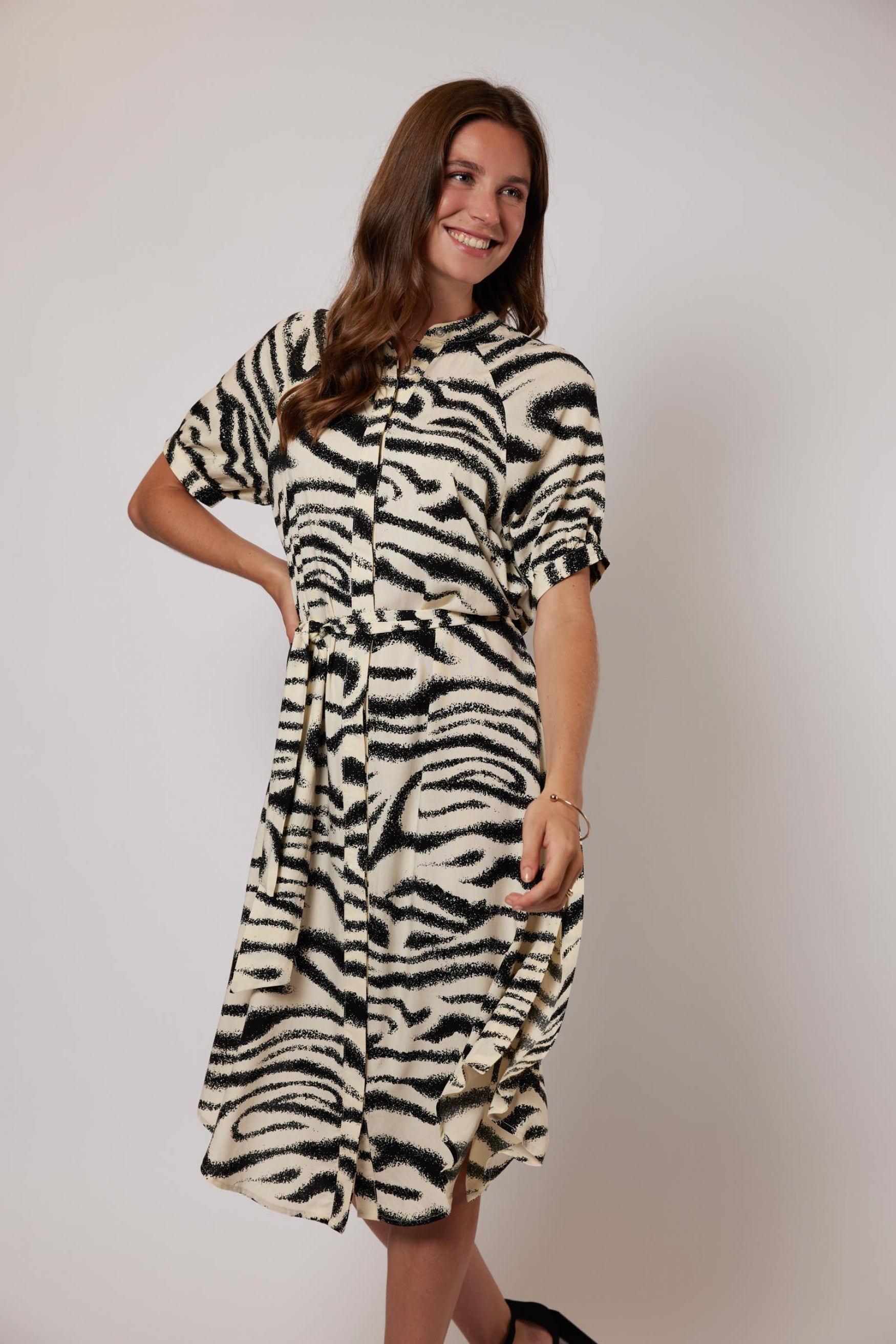 Bertine jurk | Sand/Black