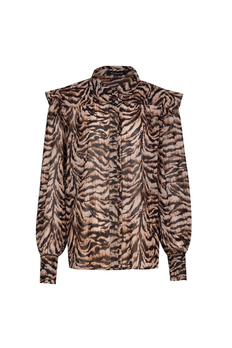 Rowena blouse | Black/Camel