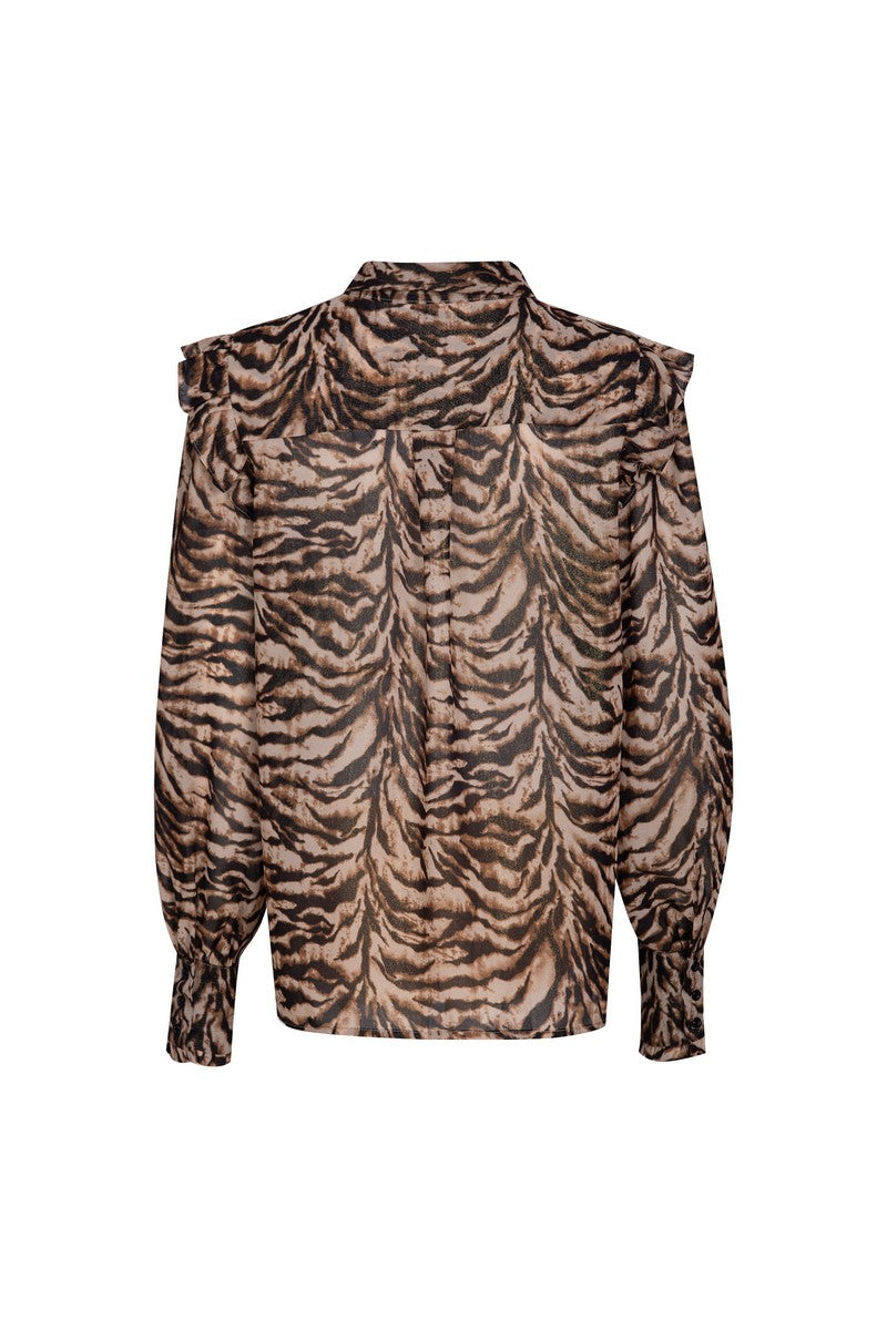 Rowena blouse | Black/Camel