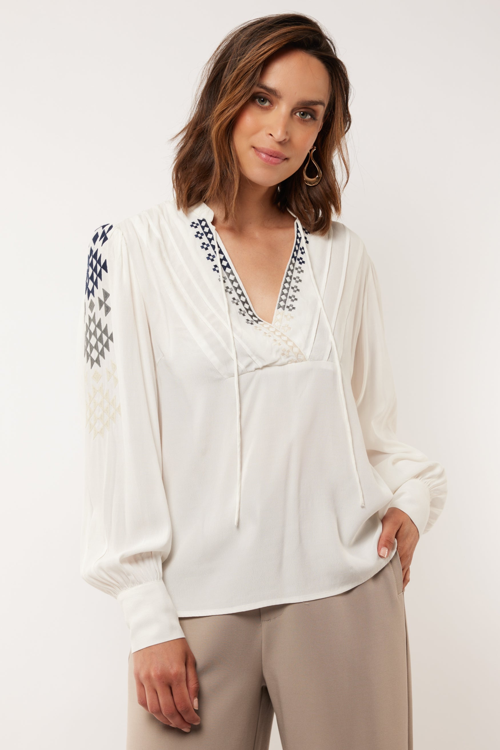 Eerin-Bluse | Cremefarben