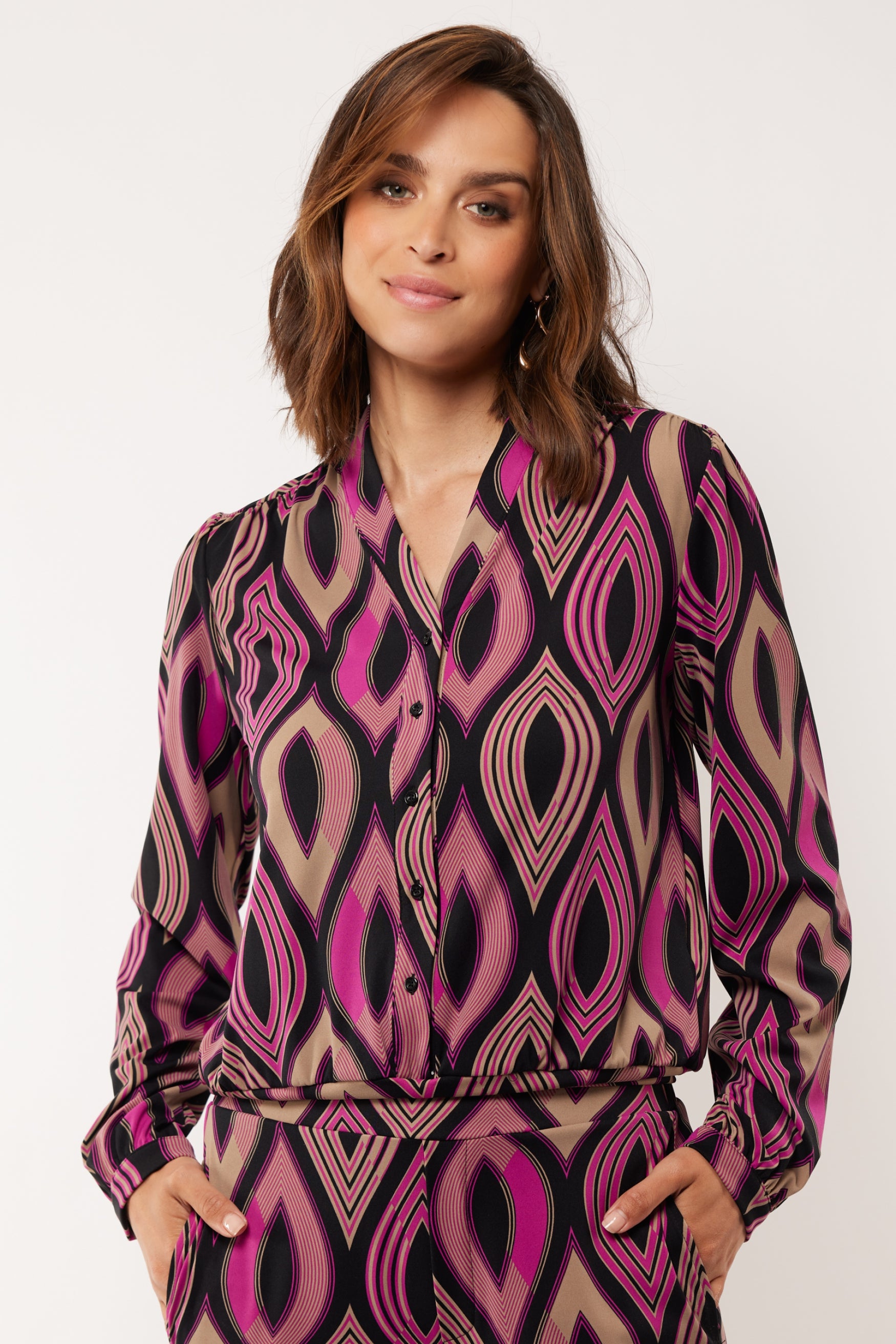 Else blouse | Berry/Black