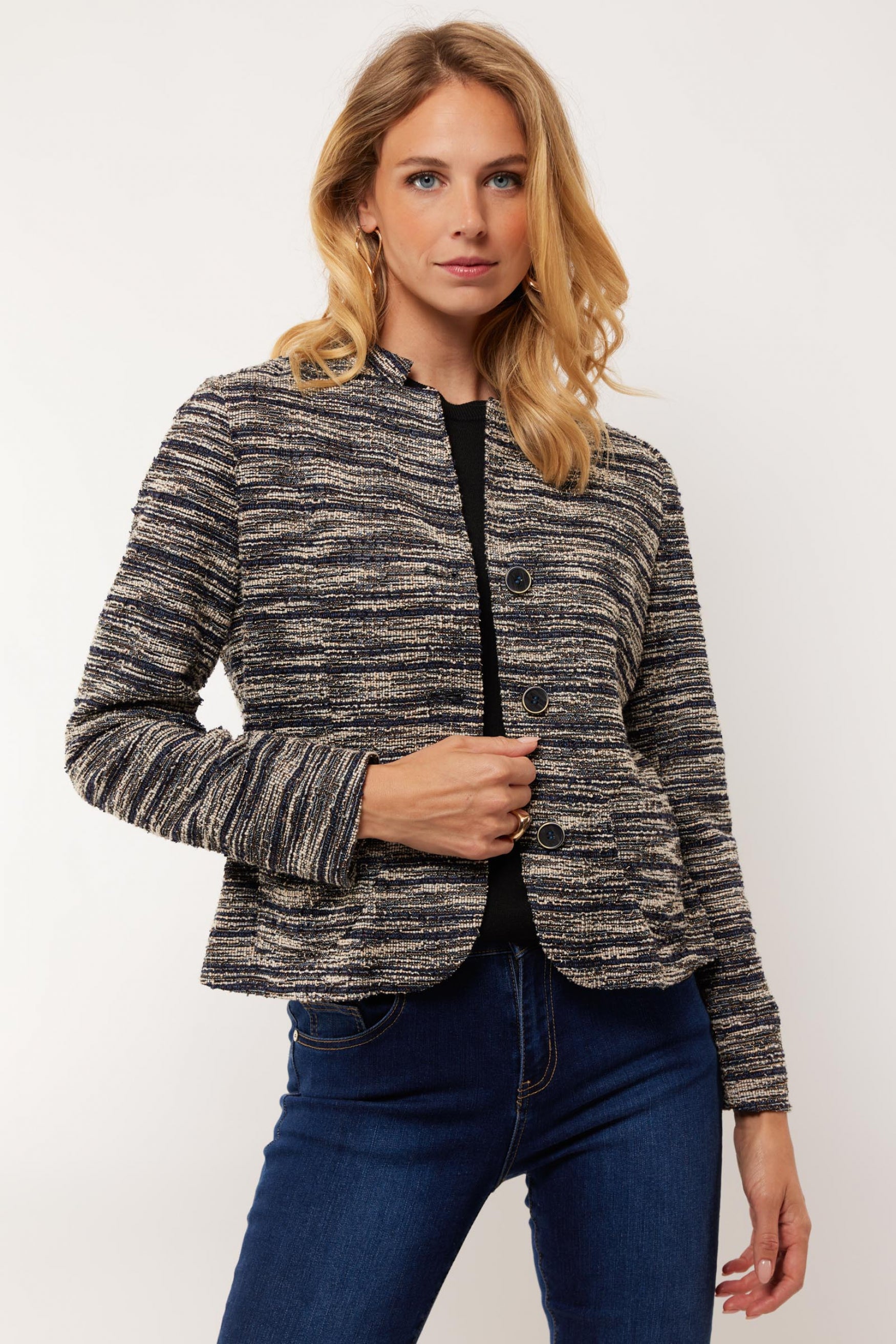 Elys jacket | Midnight Blue/Offwhite