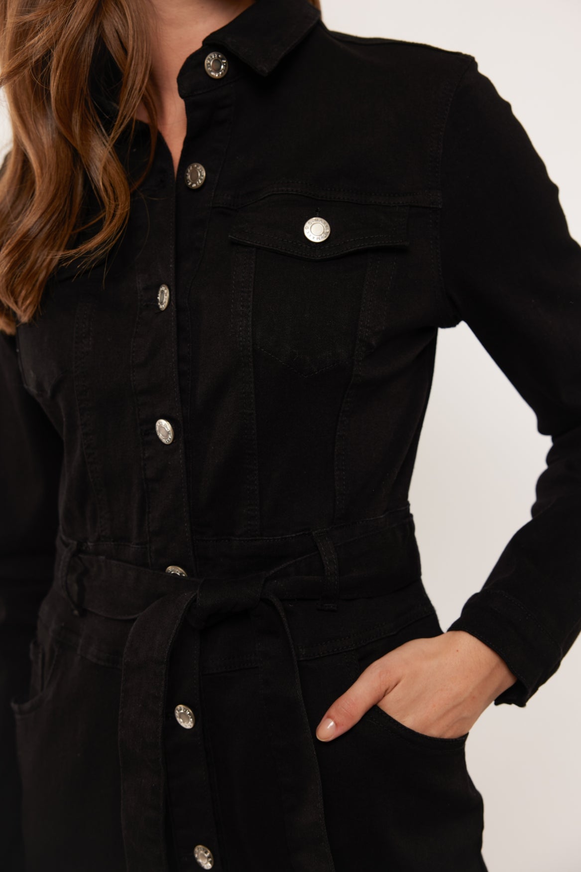 Erina-Kleid | Denim Schwarz