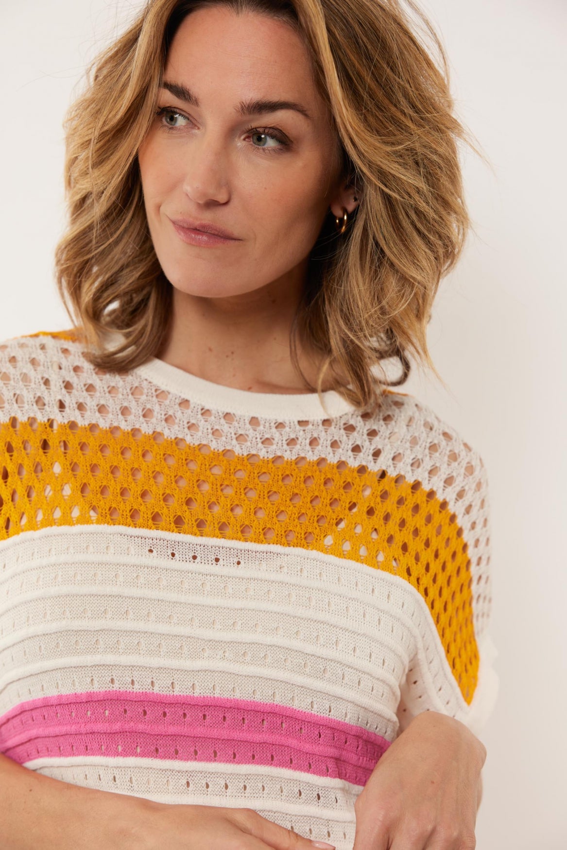 Debbie sweater | Offwhite/Orchid