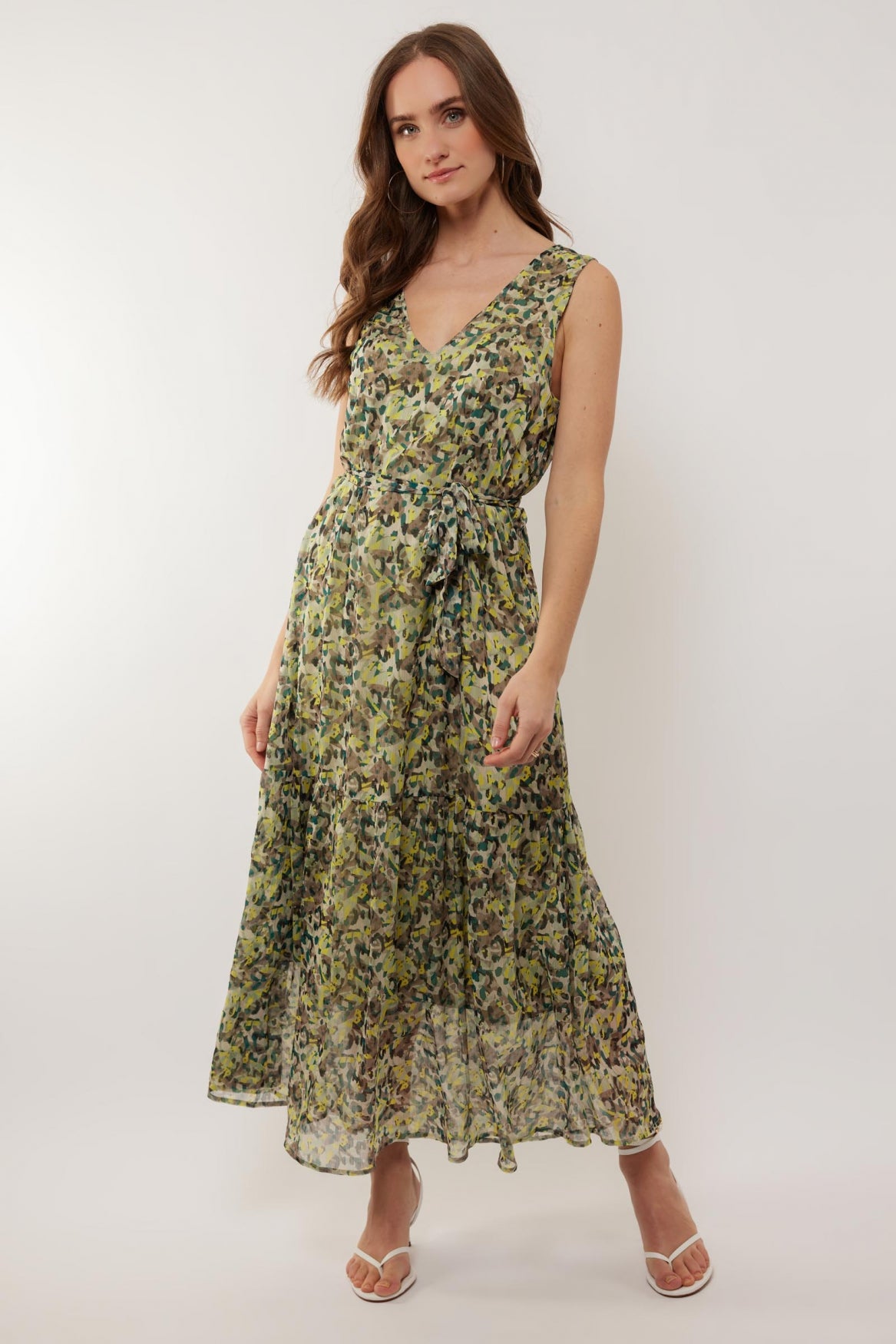 Dilara dress | Sand/Cyber Lime