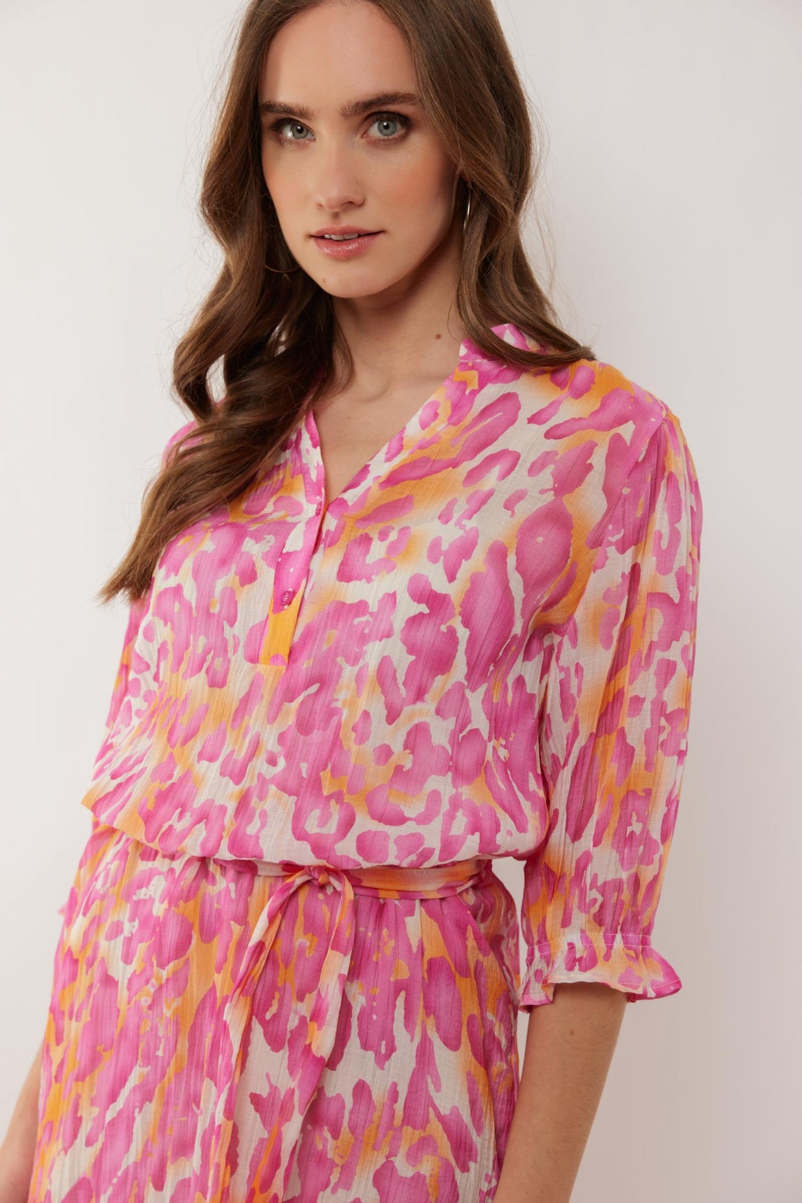 Diara jurk | Sand/Orchid