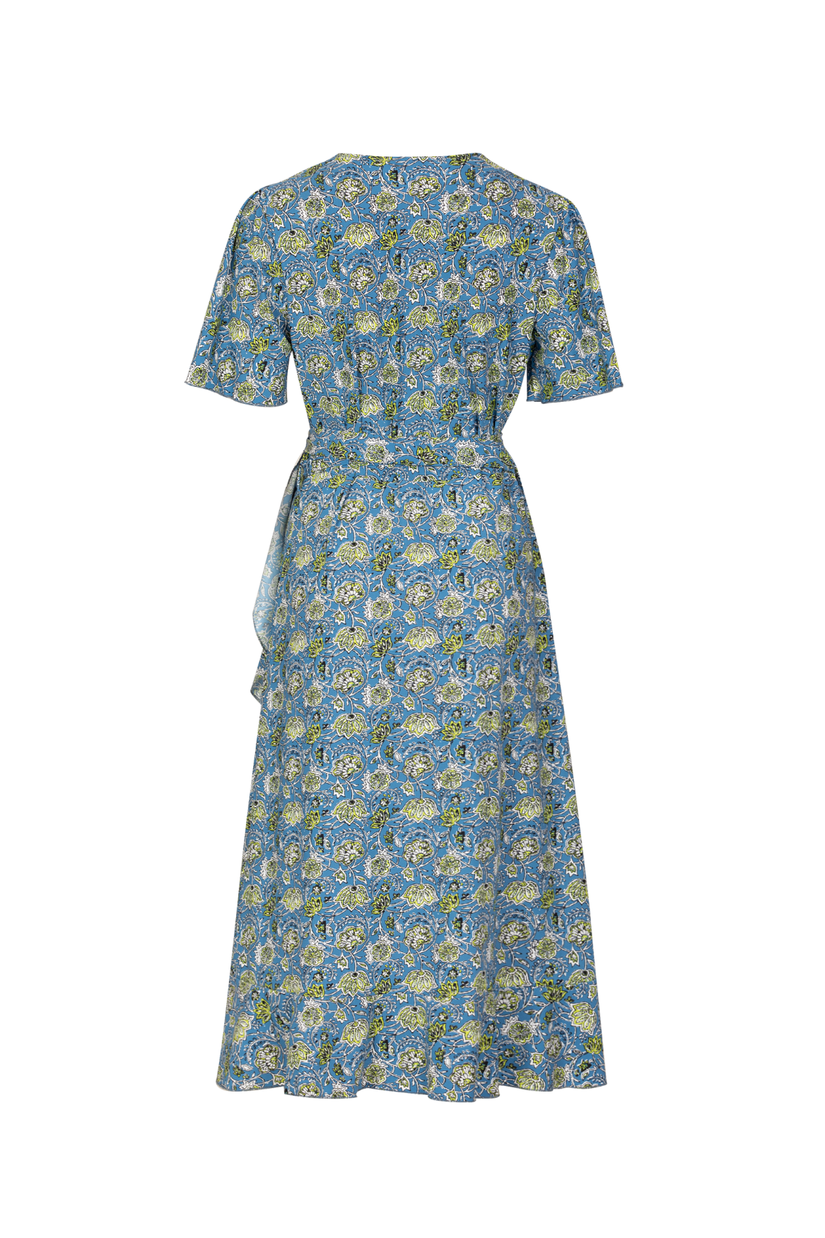 Anastasia jurk | Cornflower Blue/Yellow Green