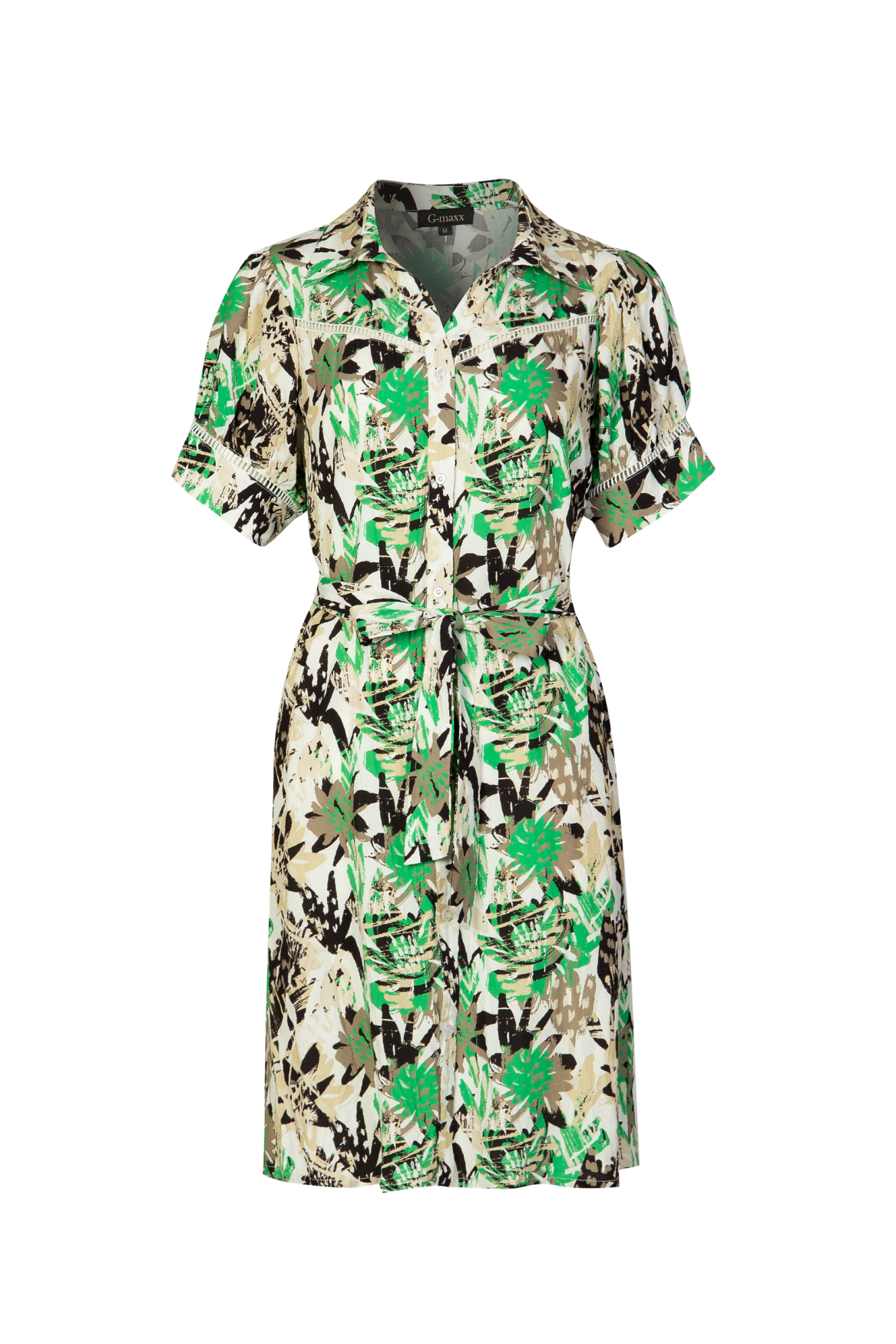 Cleo jurk | Offwhite/Apple Green