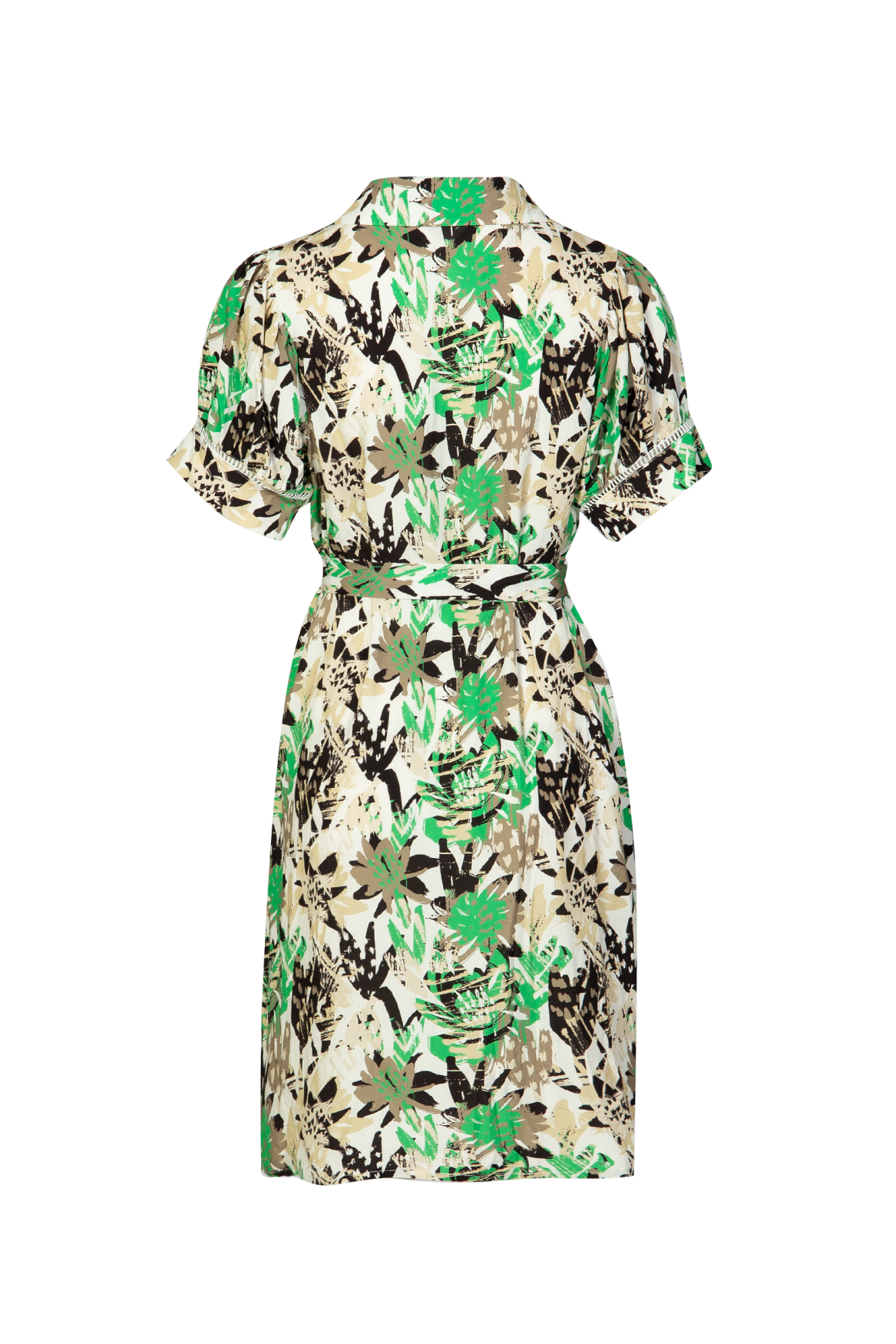 Cleo jurk | Offwhite/Apple Green