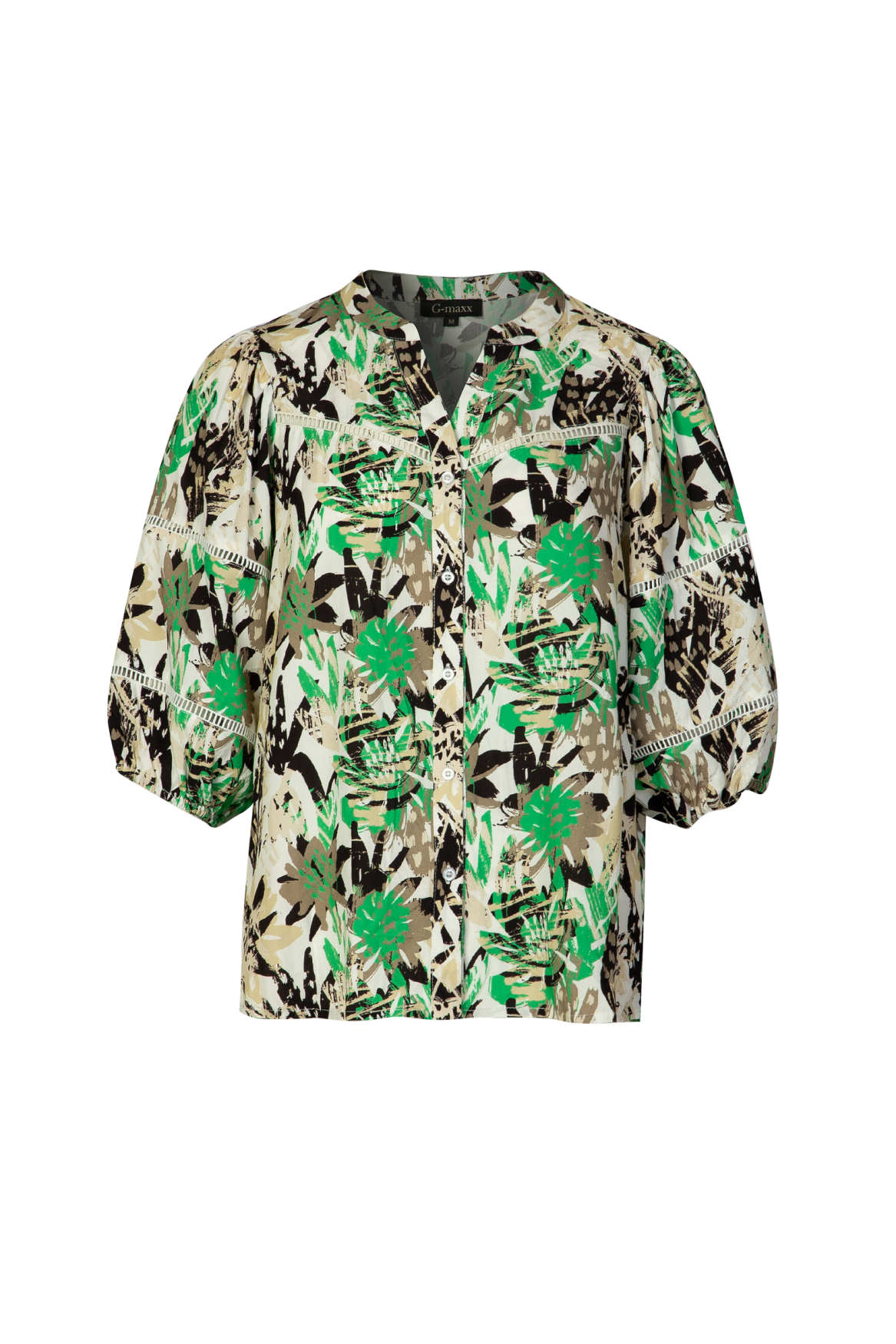 Cheryl blouse | Off white/Apple Green