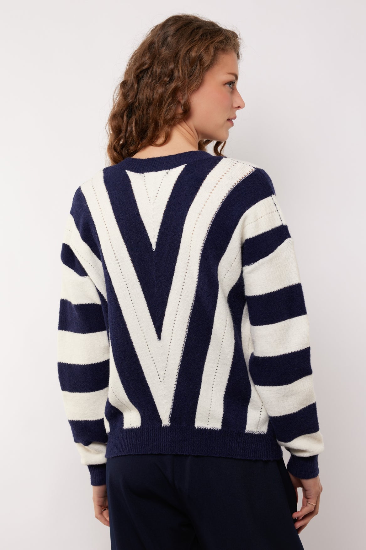 Rekha-Pullover | Eclipse/Offwhite