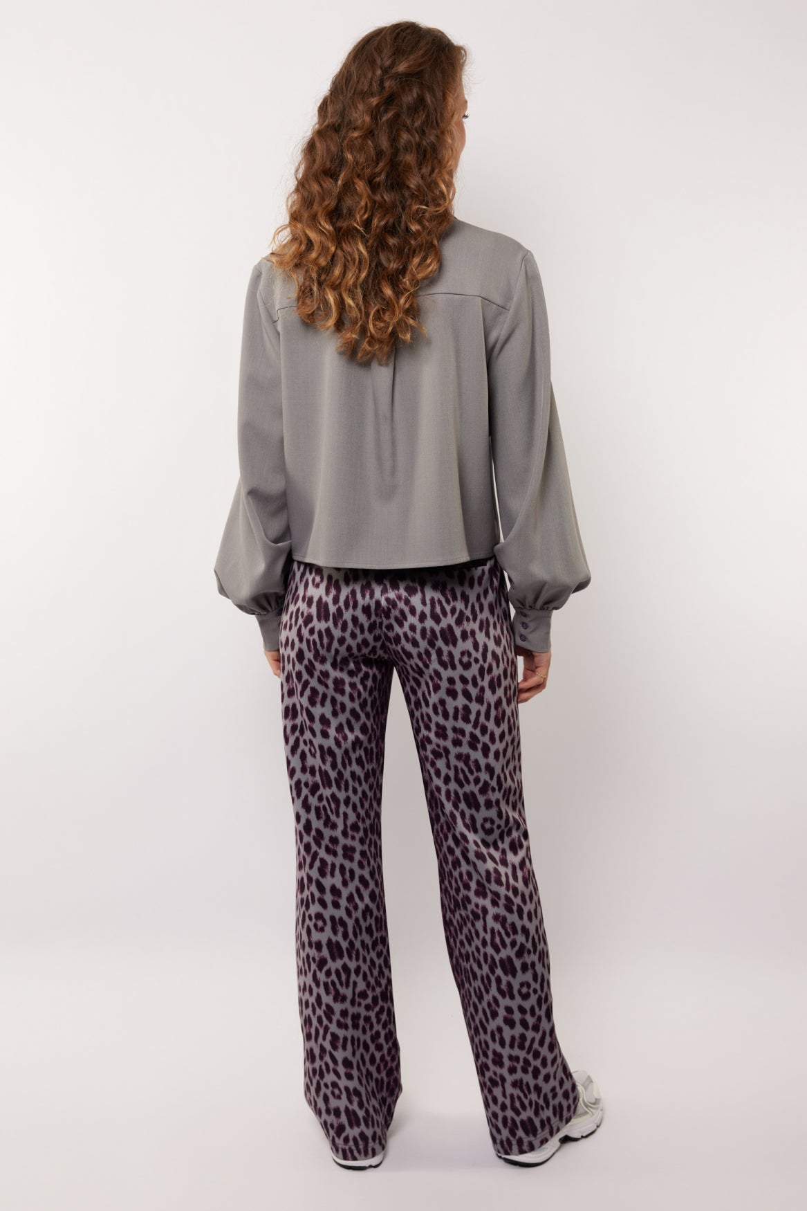 Bindi broek | Gray Melange/Mauve Wine