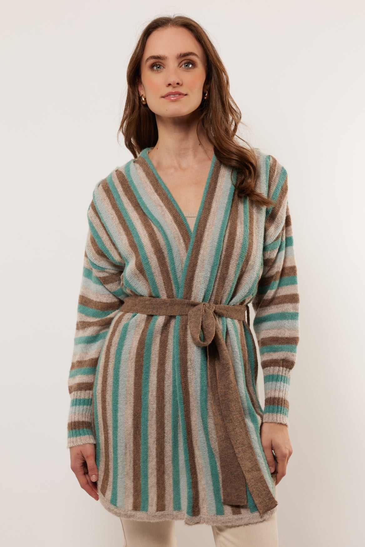 Amina cardigan | Gravel/Arctic Blue