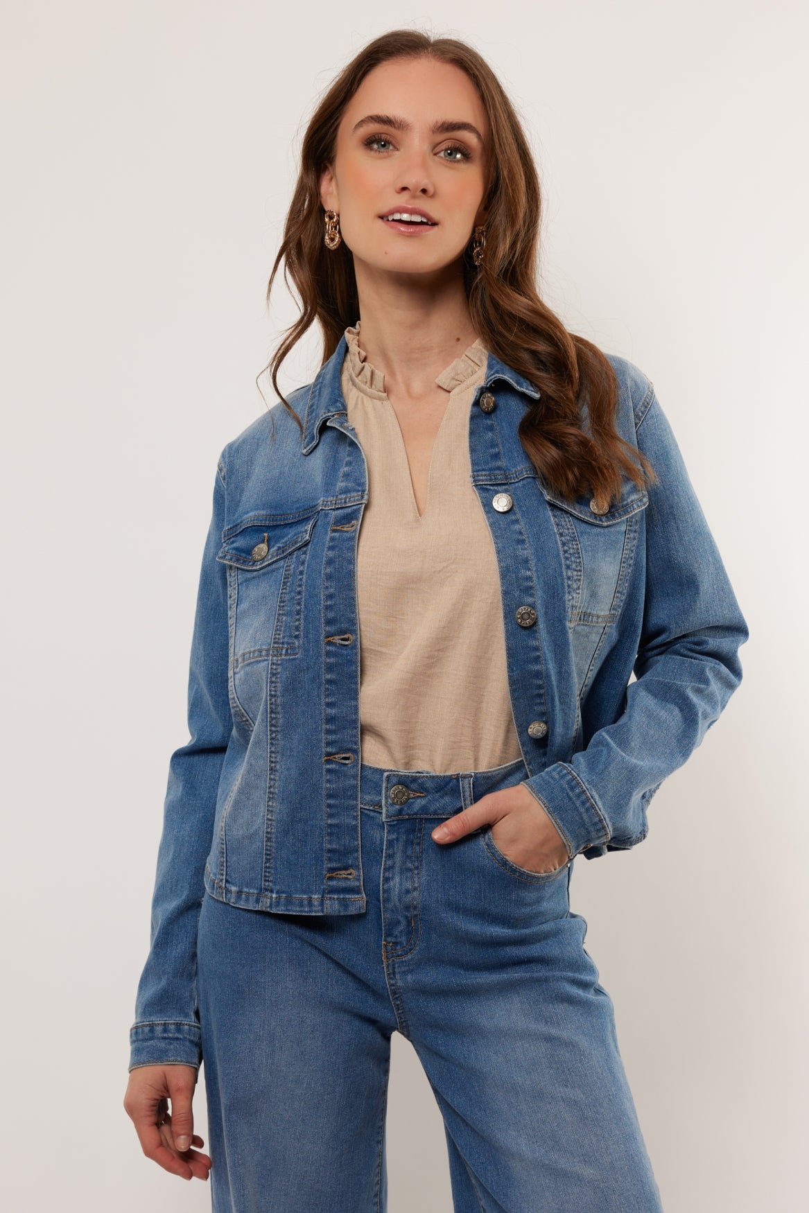 Selena Jacke | Denim Mittelblau