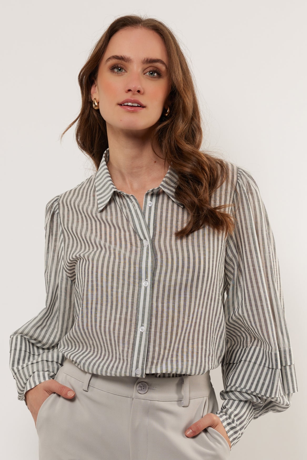 Livia blouse | Offwhite/Black
