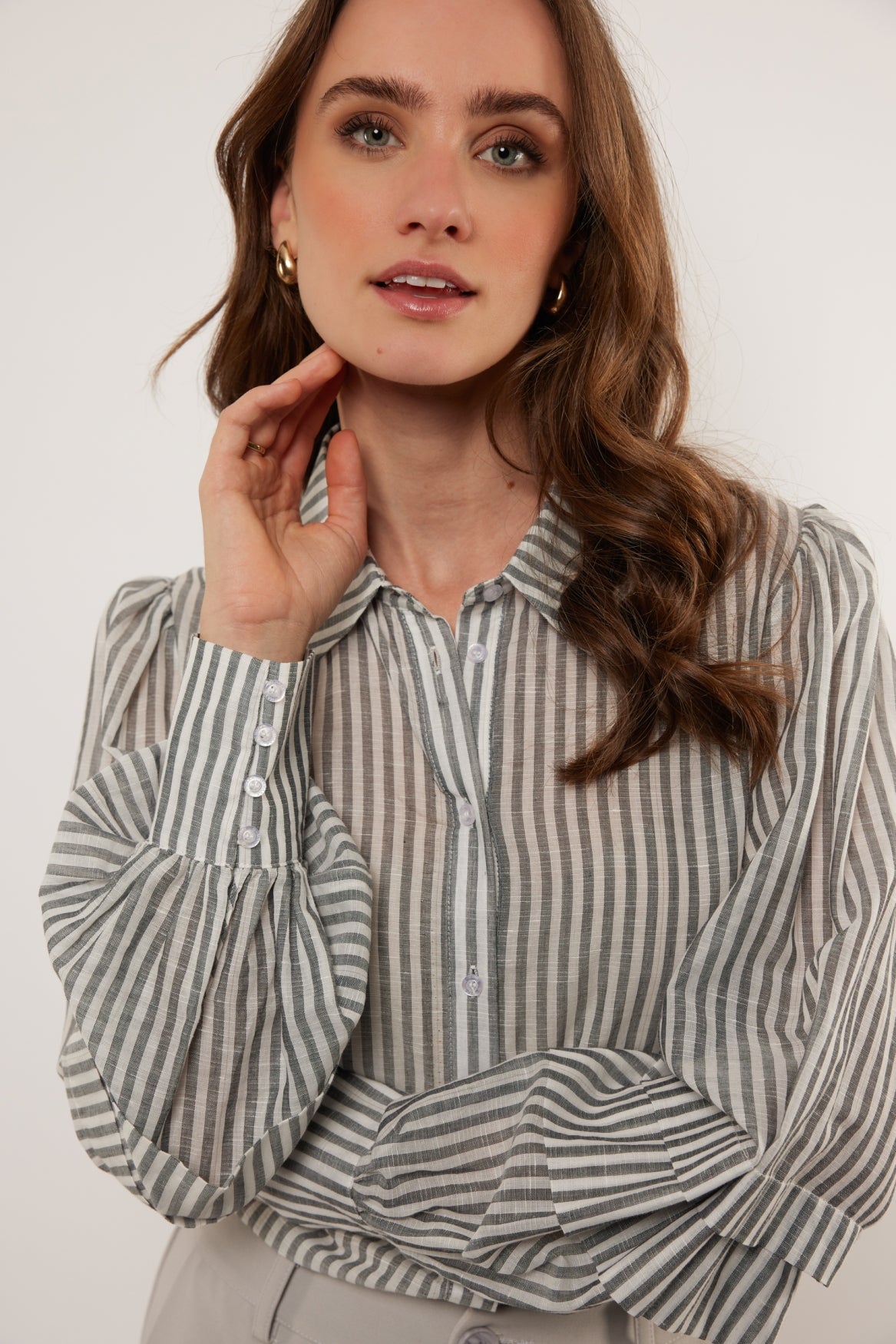 Livia blouse | Offwhite/Black