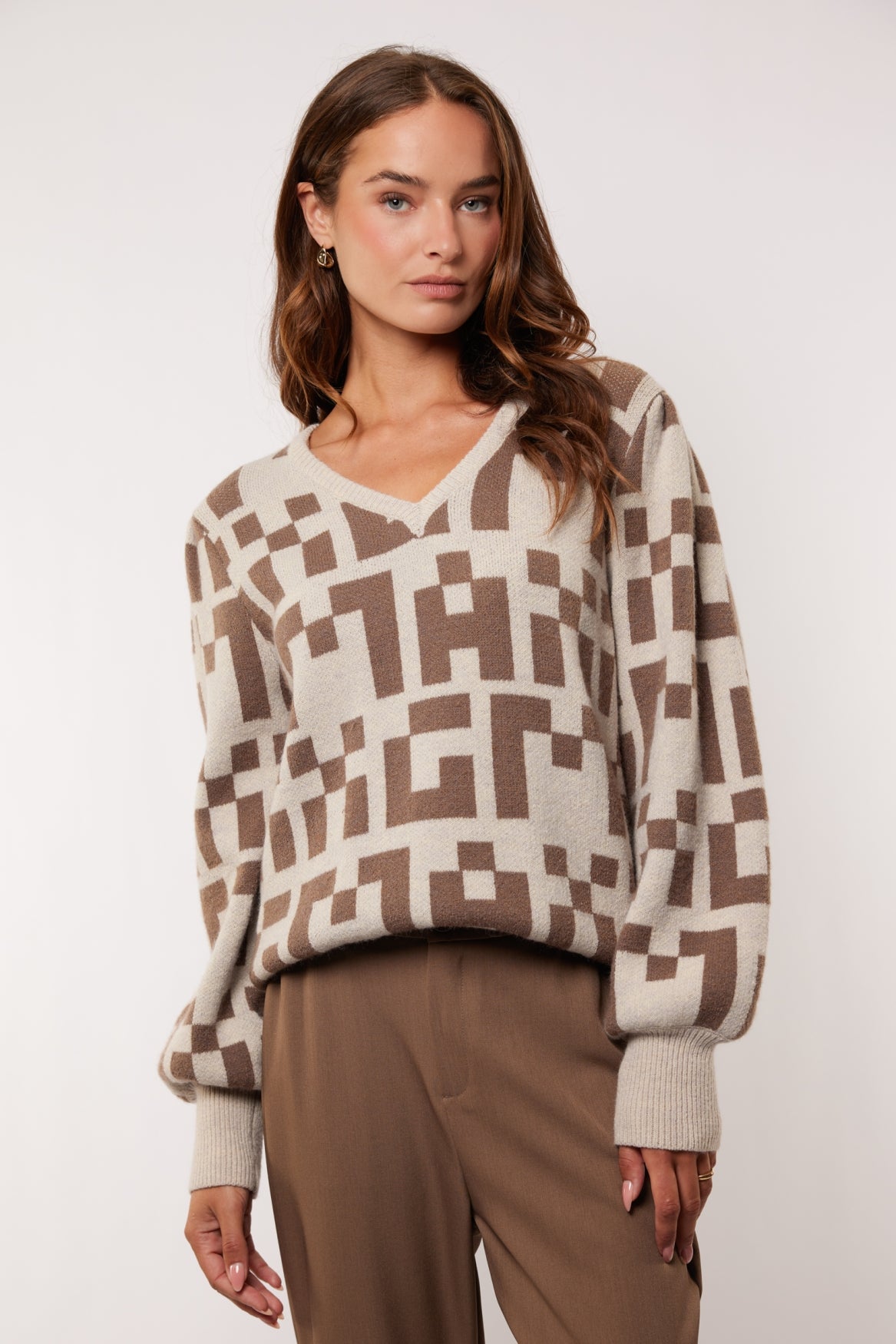 Mavina sweater | Gray Brown/Wood Ash