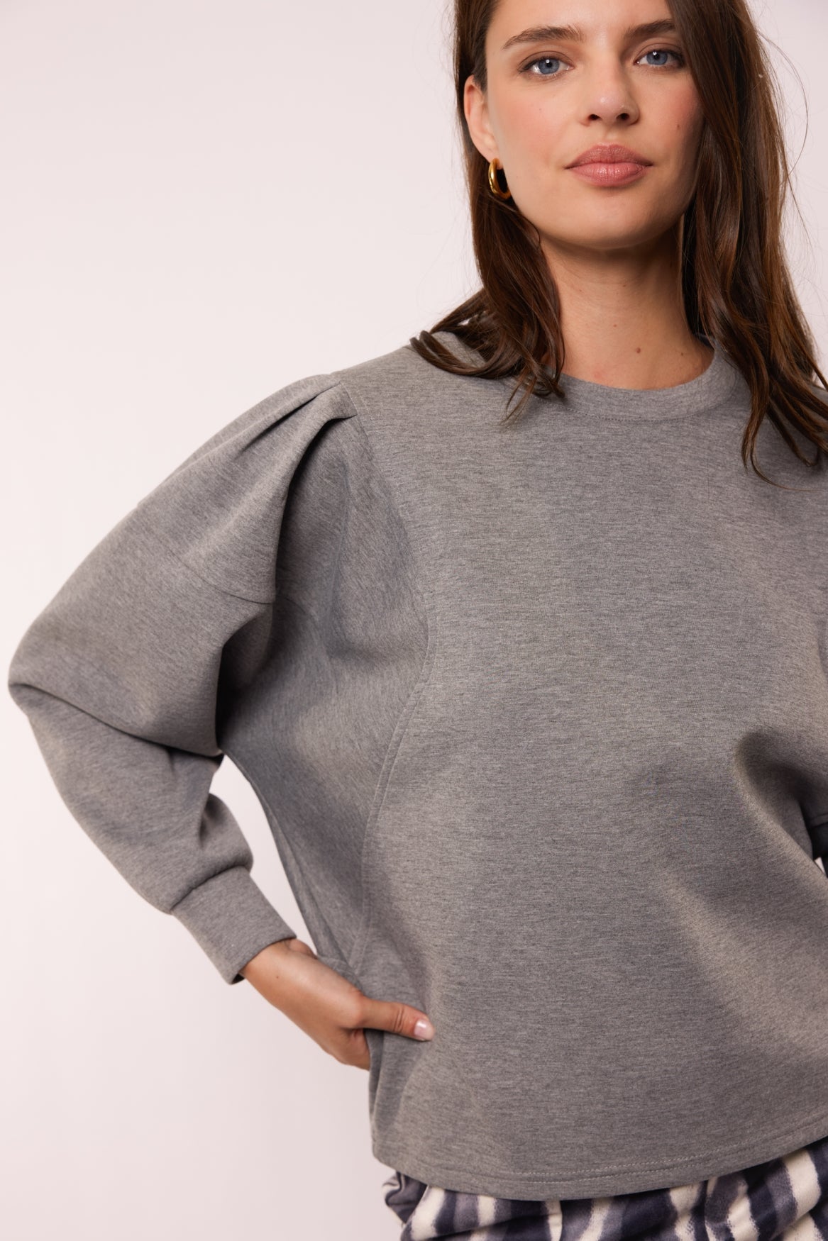 Prune Pullover | Grau Melange