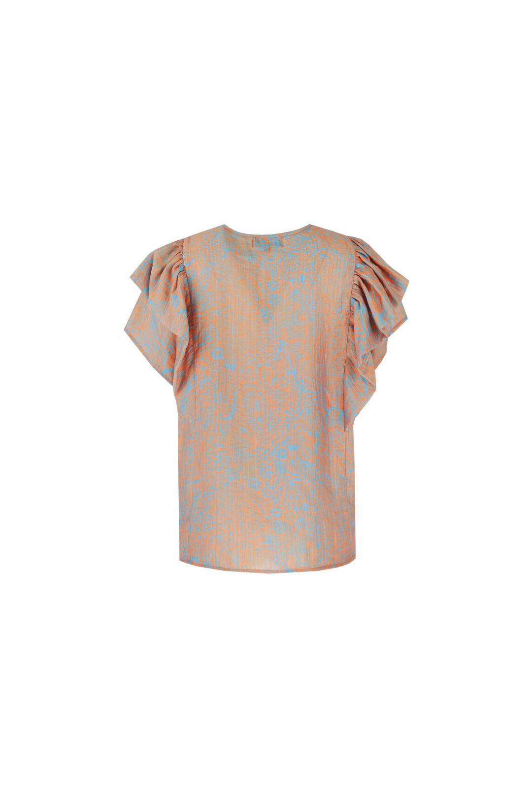 Evelyn-Oberteil | Chambray Blau/Mango