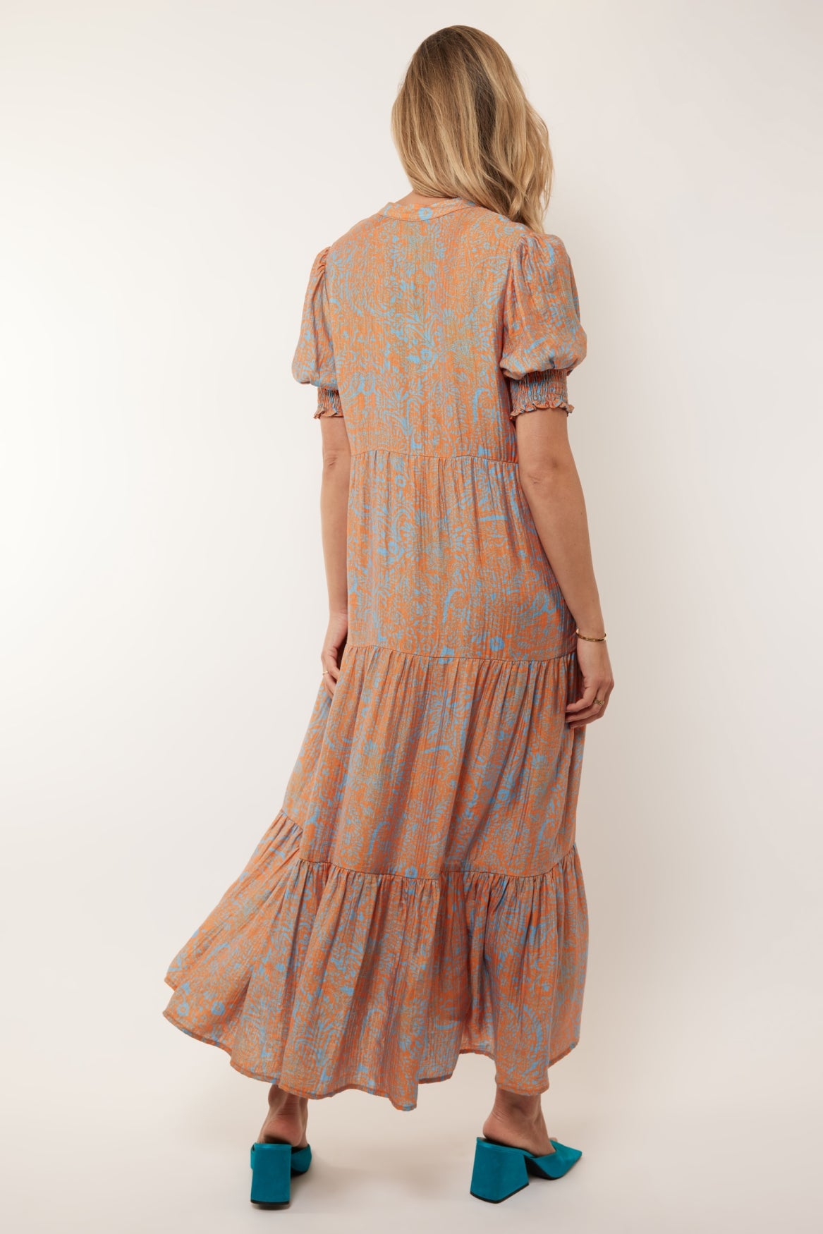 Colette dress | Chambray Blue/Mango