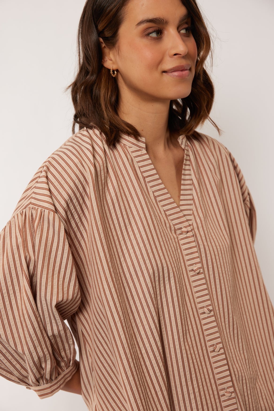 Renata blouse | Cappuccino/Cameo Rose