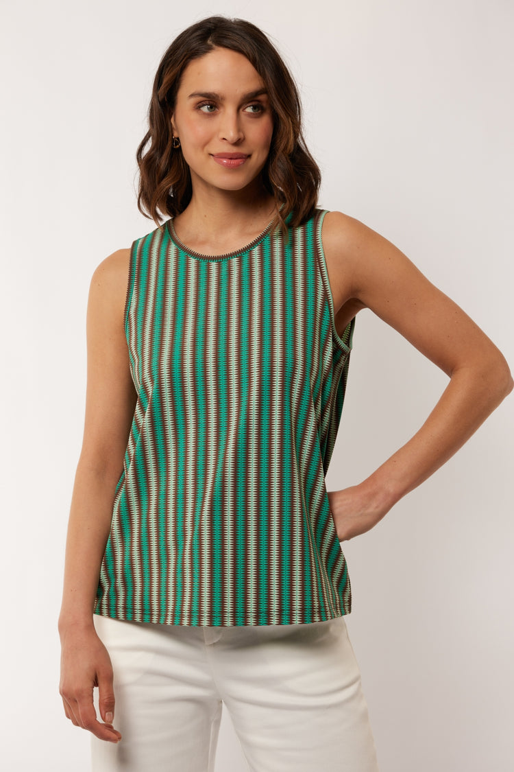 Lourdes top | Cappuccino/Bird's Egg Green