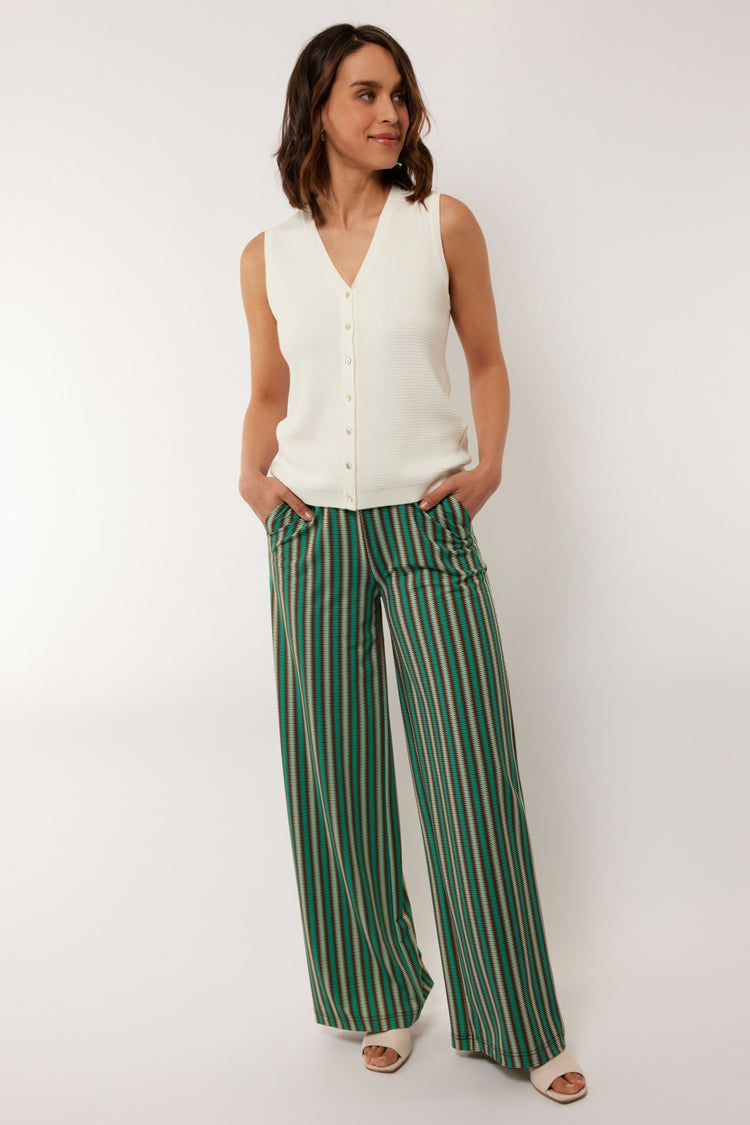 Marbella trousers | Cappuccino/Bird's Egg Green