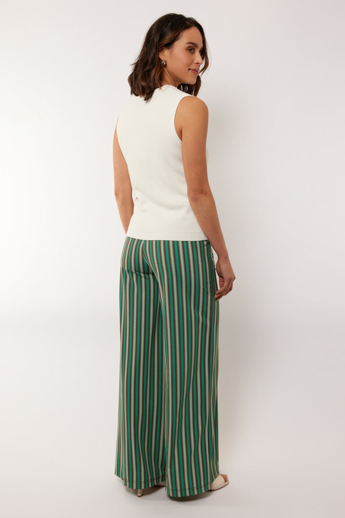 Marbella trousers | Cappuccino/Bird's Egg Green