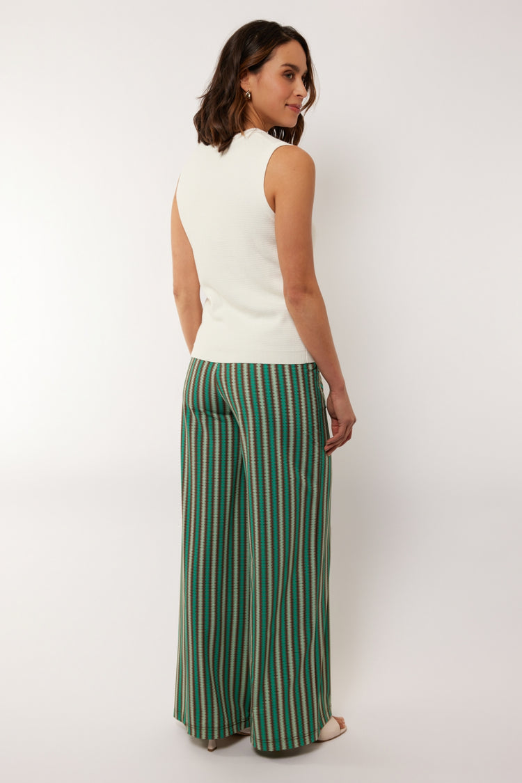 Marbella trousers | Cappuccino/Bird's Egg Green