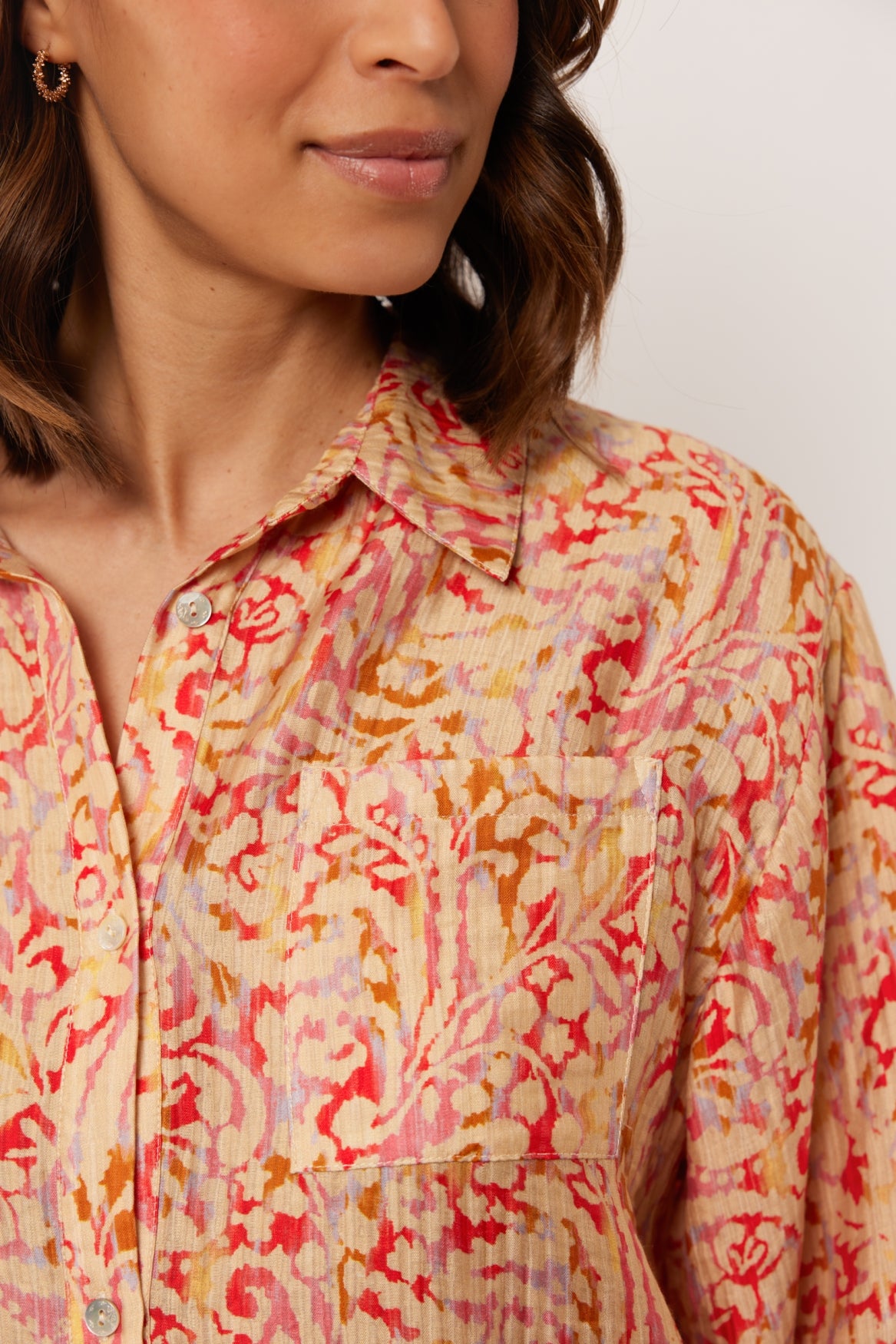 Paloma Bluse | Holzasche/Teerose