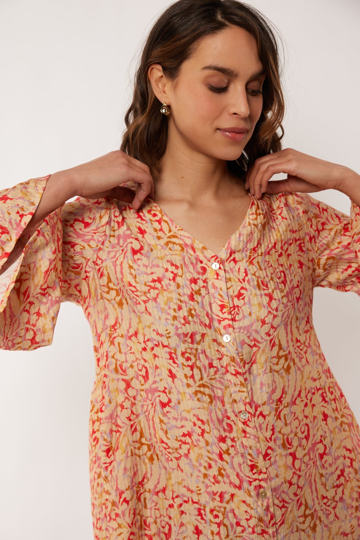 Lucien dress | Wood Ash/Tea Rose