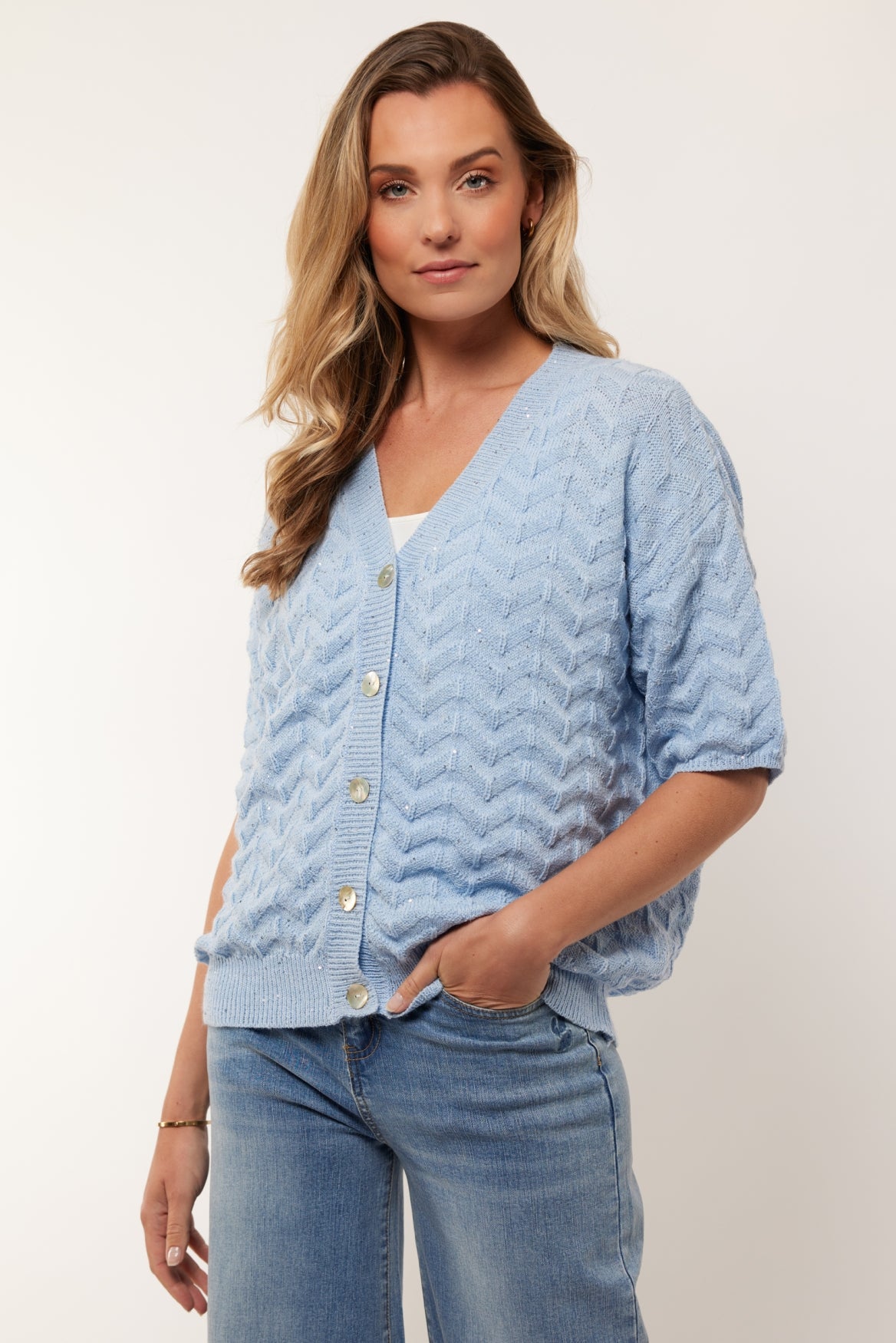 Tate Weste | Chambray Blau