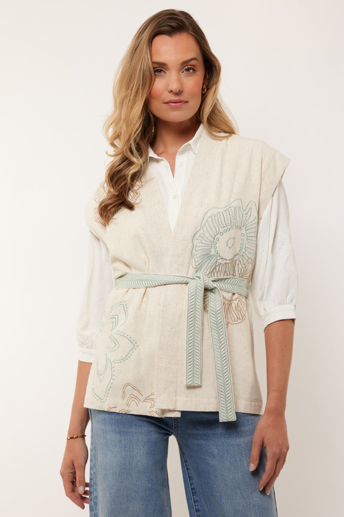 Corey gilet | Sand/Green Mint