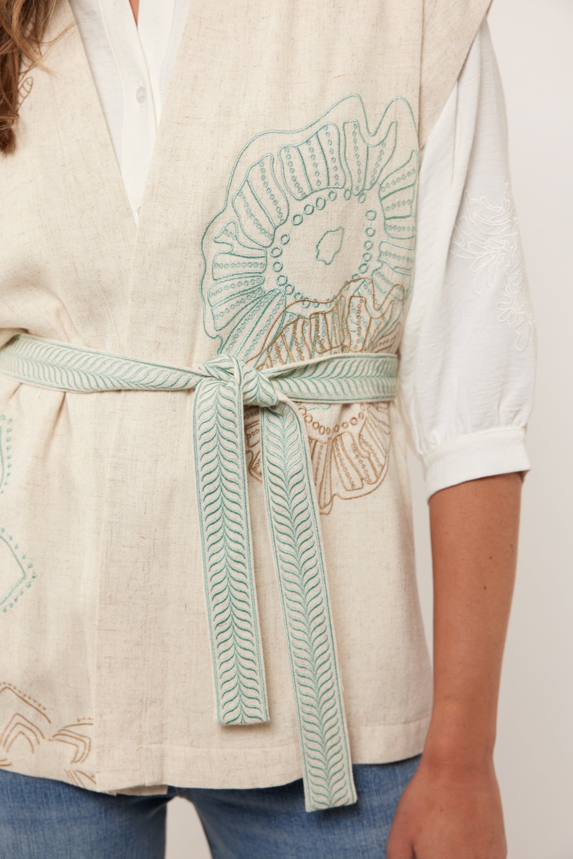 Corey gilet | Sand/Green Mint