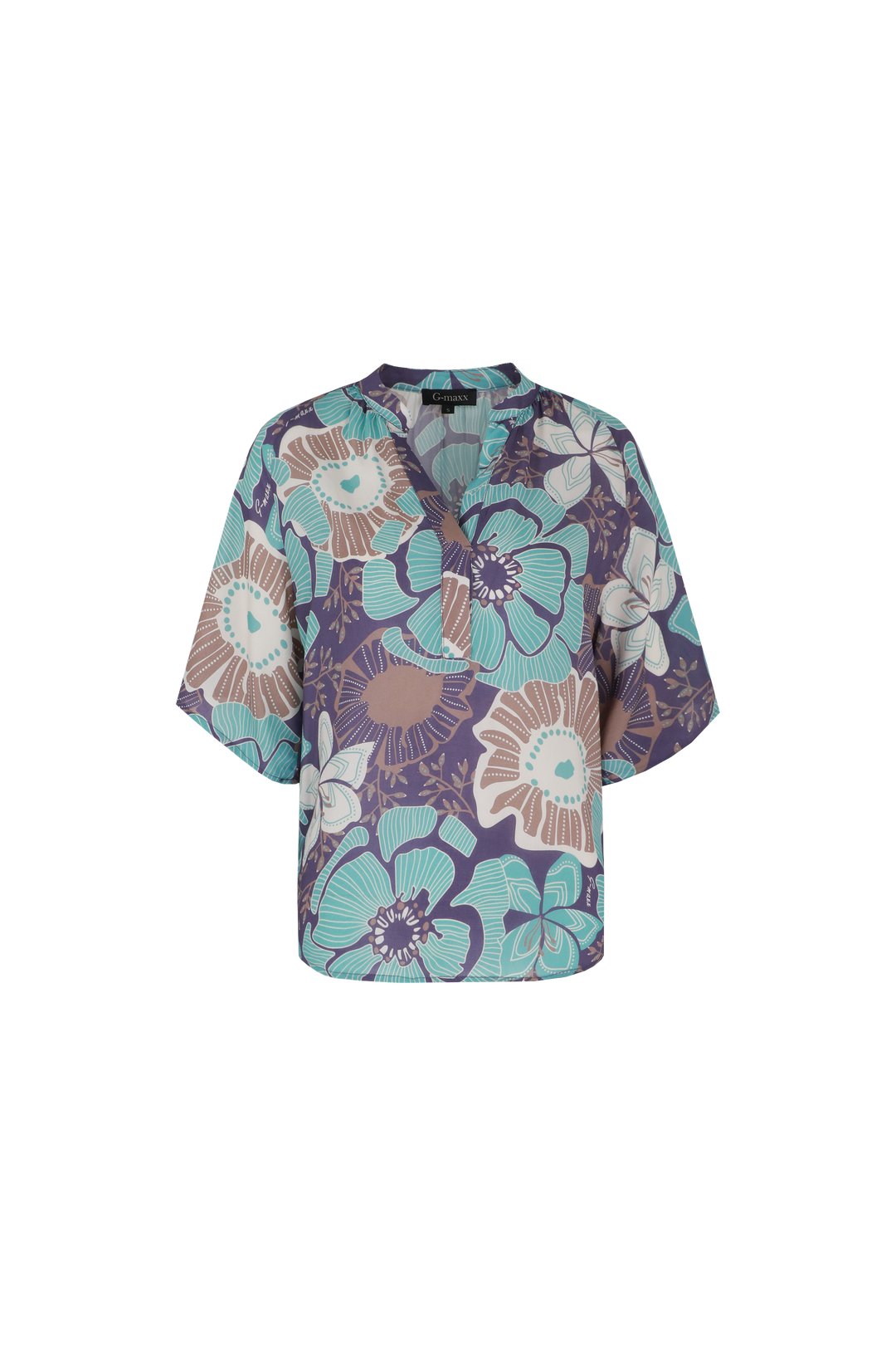 Giselle top | Gray Grape/Green Mint