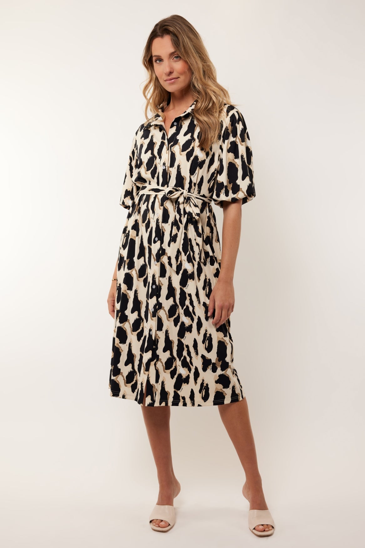 Aiden jurk | Sand/Black