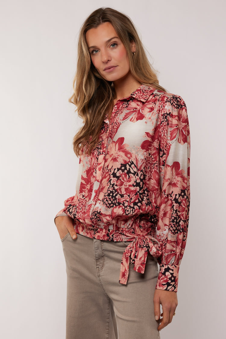 Hana blouse | Mineral Red/Moon Rock