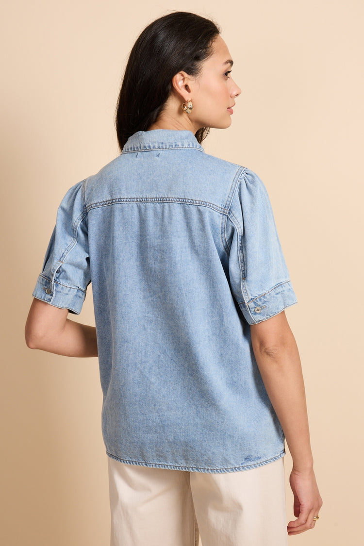 Bluse Toni | Denim Hellblau