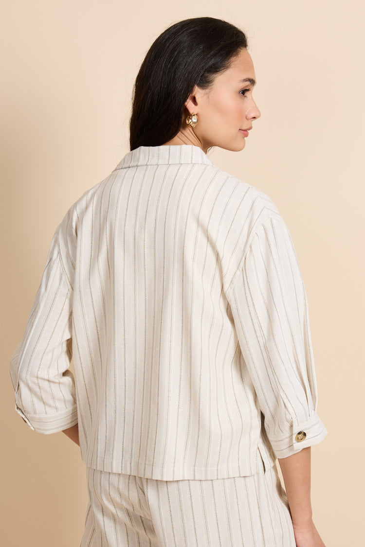 Bellamy blouse | Sand/Offwhite