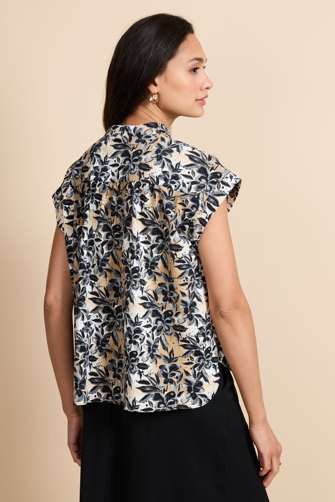 Devon top | Offwhite/Kint Camel