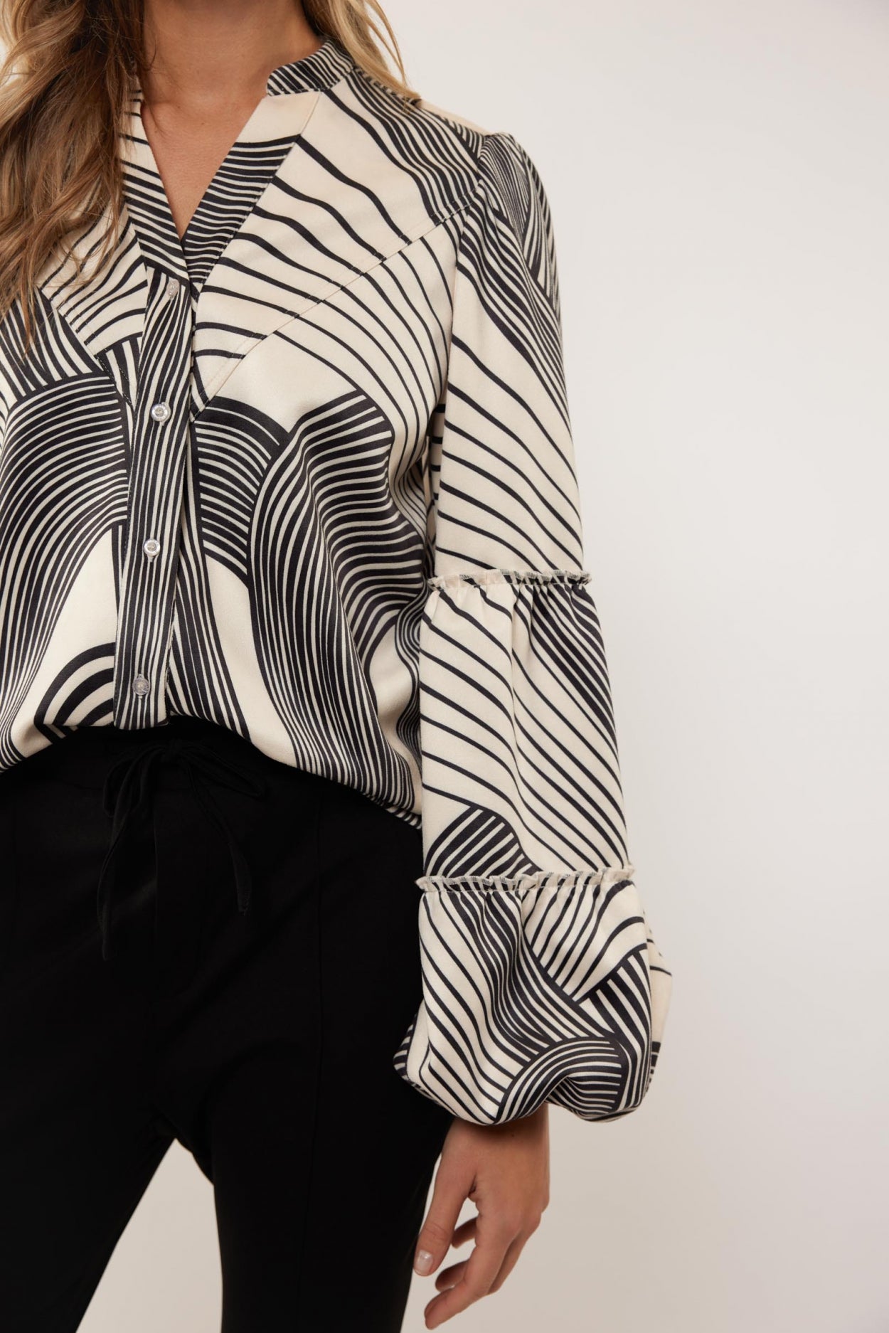 Aimy blouse | Sand/Black