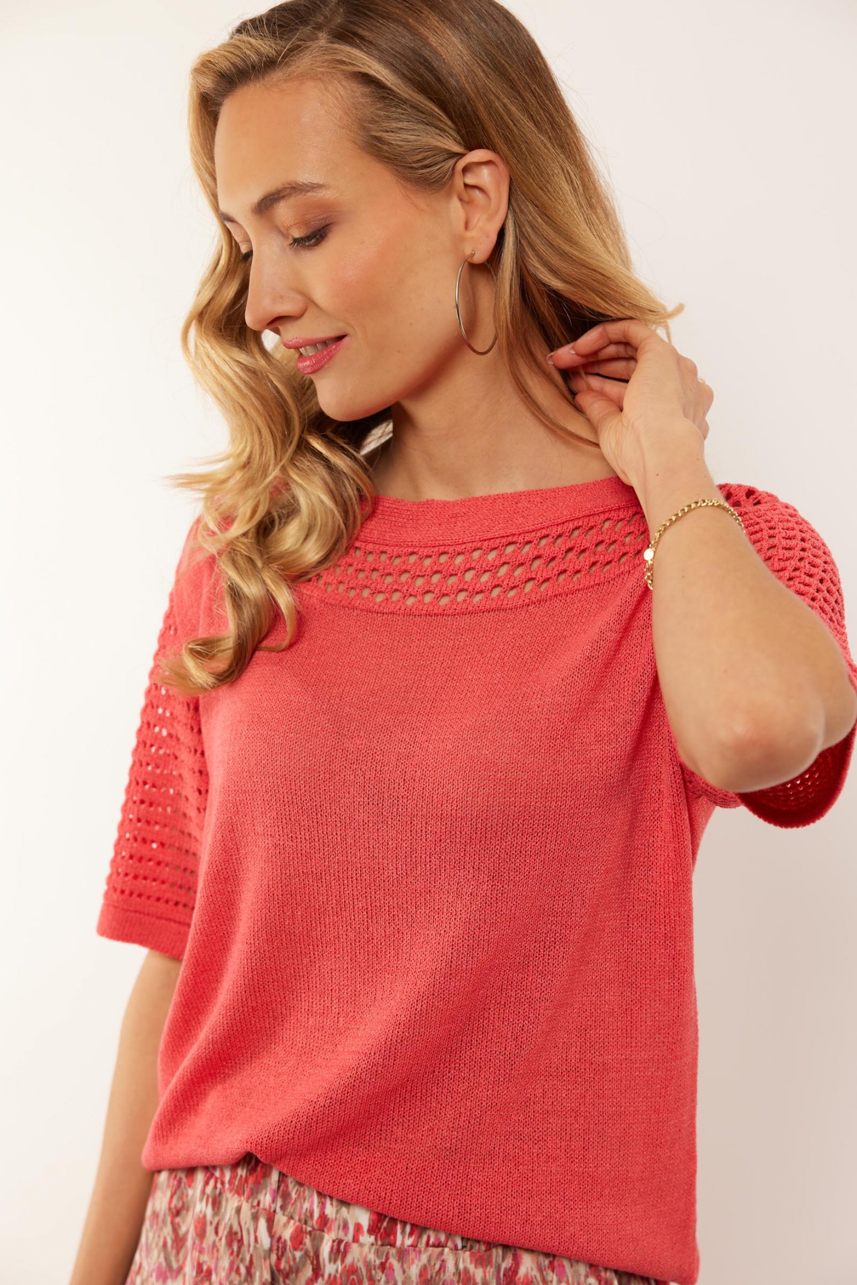 Charly sweater | Bright Coral