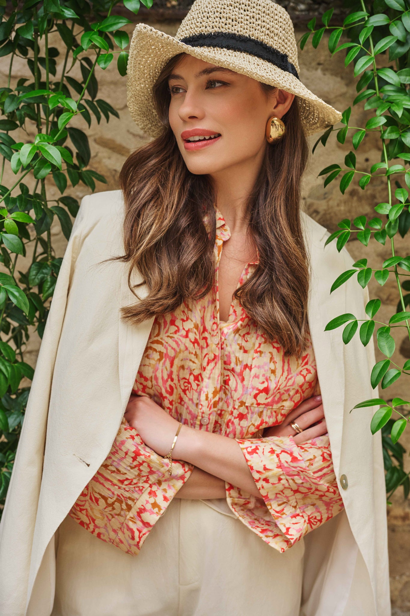 Paloma Bluse | Holzasche/Teerose
